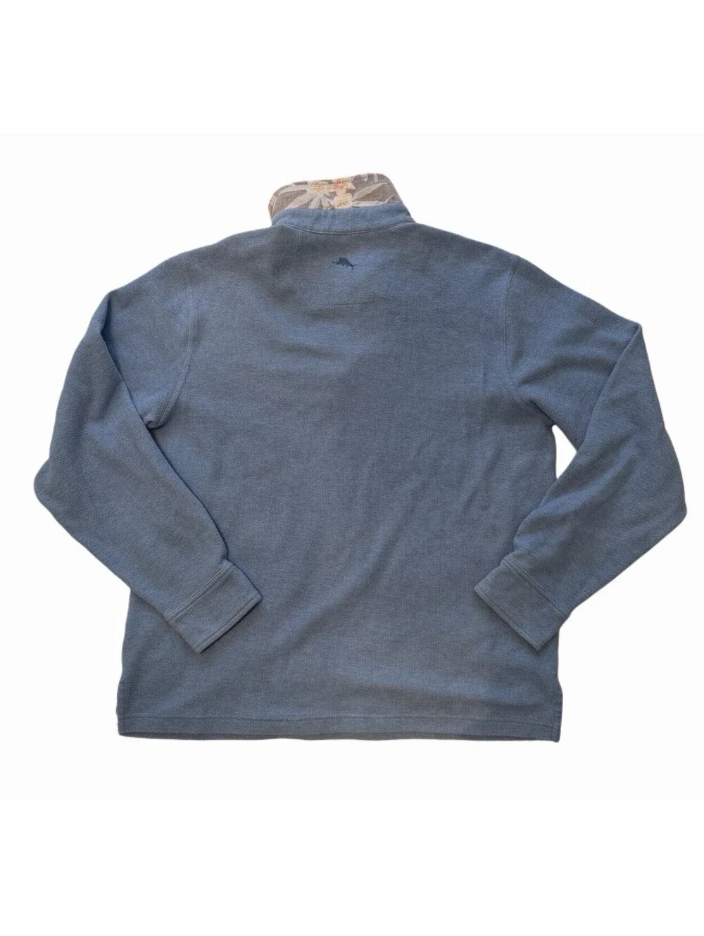 Tommy Bahama Mens Medium Long Sleeve Henley Pullover Blue Floral Lined